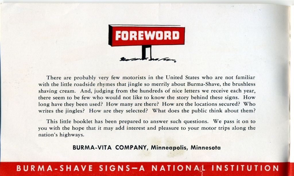 Burma-Shave brochure