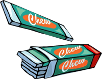 Drawing of a generic chewing gum package