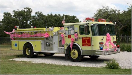 Yellow fire truck